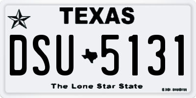 TX license plate DSU5131