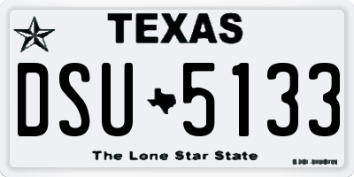 TX license plate DSU5133
