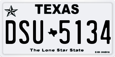 TX license plate DSU5134