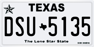 TX license plate DSU5135
