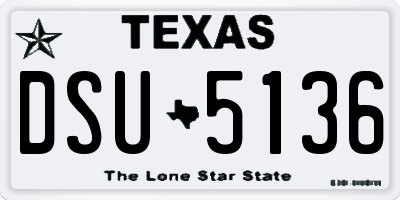 TX license plate DSU5136