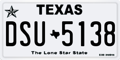 TX license plate DSU5138