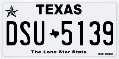 TX license plate DSU5139