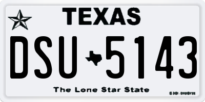 TX license plate DSU5143
