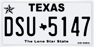 TX license plate DSU5147