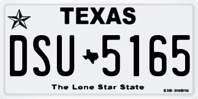TX license plate DSU5165