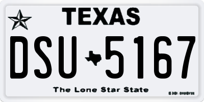 TX license plate DSU5167