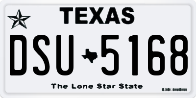 TX license plate DSU5168