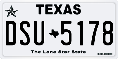 TX license plate DSU5178