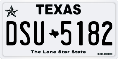 TX license plate DSU5182