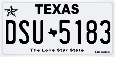 TX license plate DSU5183