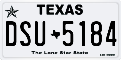 TX license plate DSU5184