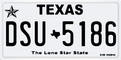 TX license plate DSU5186
