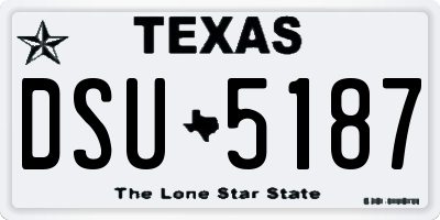 TX license plate DSU5187