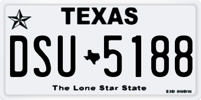 TX license plate DSU5188
