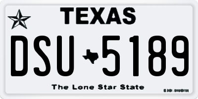 TX license plate DSU5189