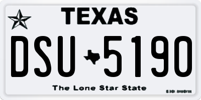 TX license plate DSU5190