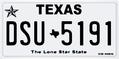 TX license plate DSU5191