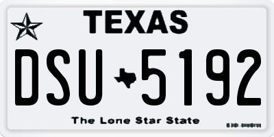 TX license plate DSU5192