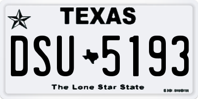 TX license plate DSU5193