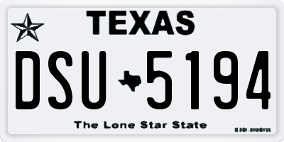 TX license plate DSU5194