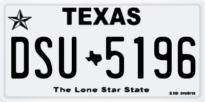 TX license plate DSU5196
