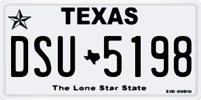 TX license plate DSU5198