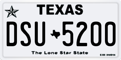 TX license plate DSU5200