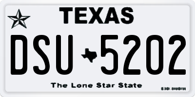 TX license plate DSU5202