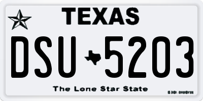 TX license plate DSU5203