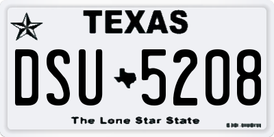 TX license plate DSU5208