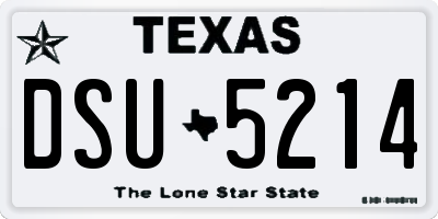 TX license plate DSU5214