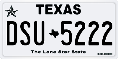 TX license plate DSU5222