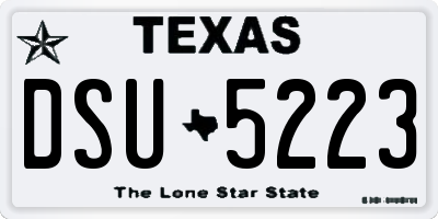 TX license plate DSU5223