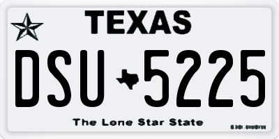 TX license plate DSU5225