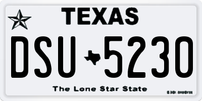 TX license plate DSU5230