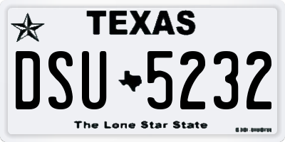 TX license plate DSU5232