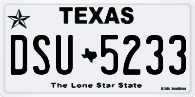 TX license plate DSU5233