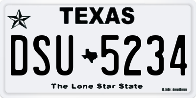 TX license plate DSU5234