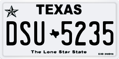 TX license plate DSU5235