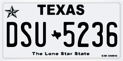 TX license plate DSU5236