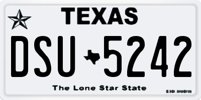 TX license plate DSU5242