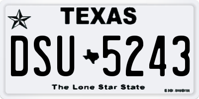 TX license plate DSU5243