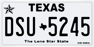 TX license plate DSU5245