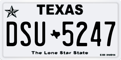 TX license plate DSU5247