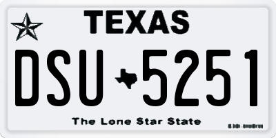 TX license plate DSU5251