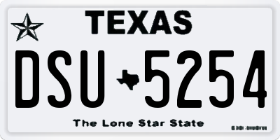TX license plate DSU5254