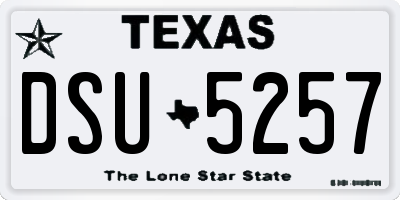 TX license plate DSU5257