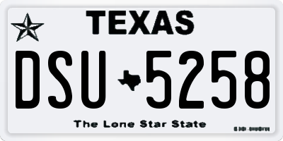 TX license plate DSU5258