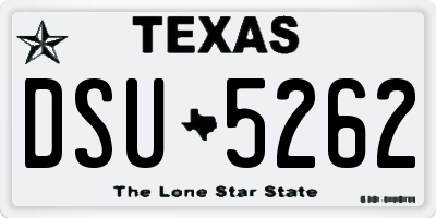 TX license plate DSU5262